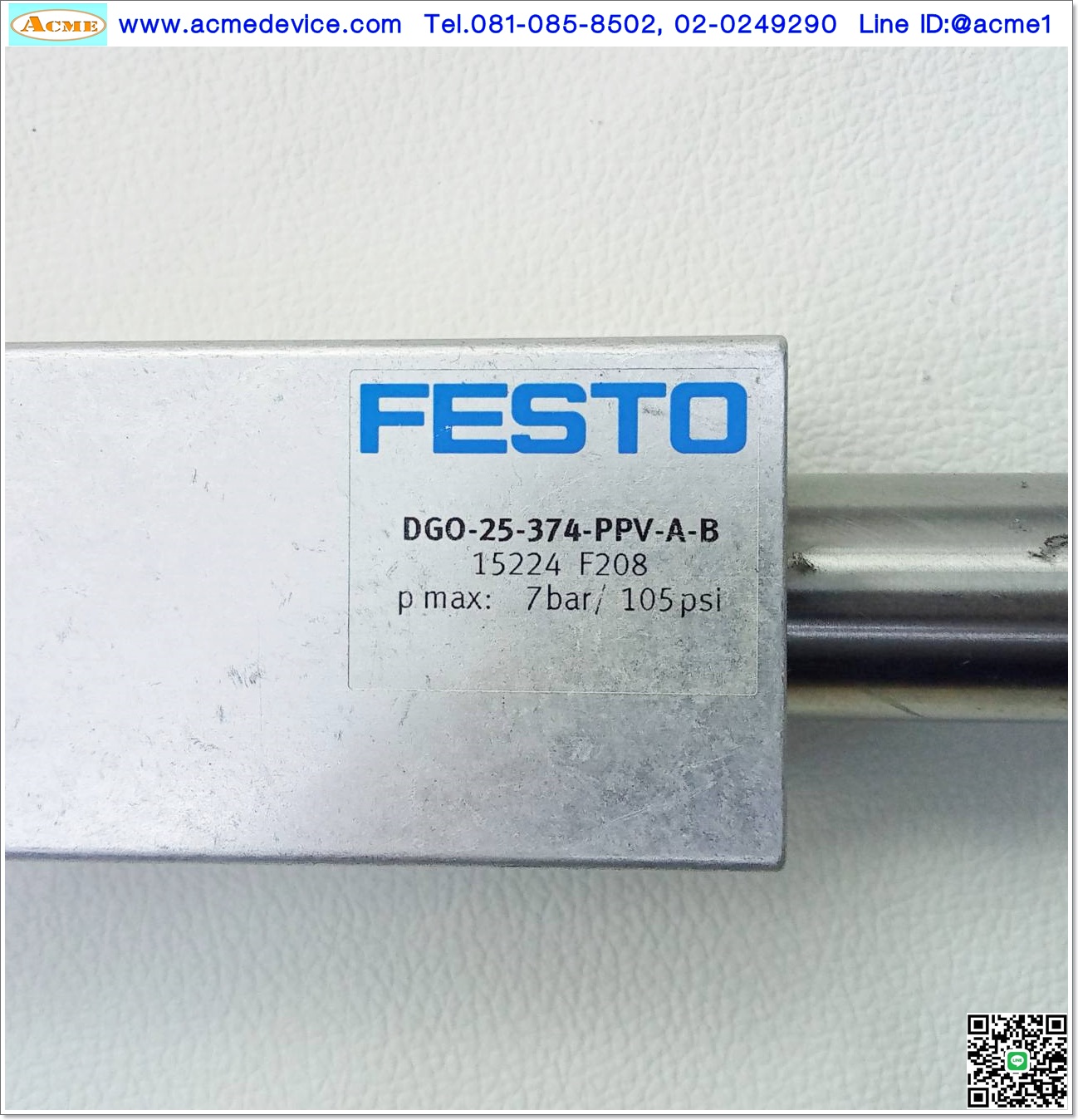 Rodless Cylinder Festo รุ่น DGO-25-374-PPV-A-B, Bore 25 mm, Stroke 374 mm