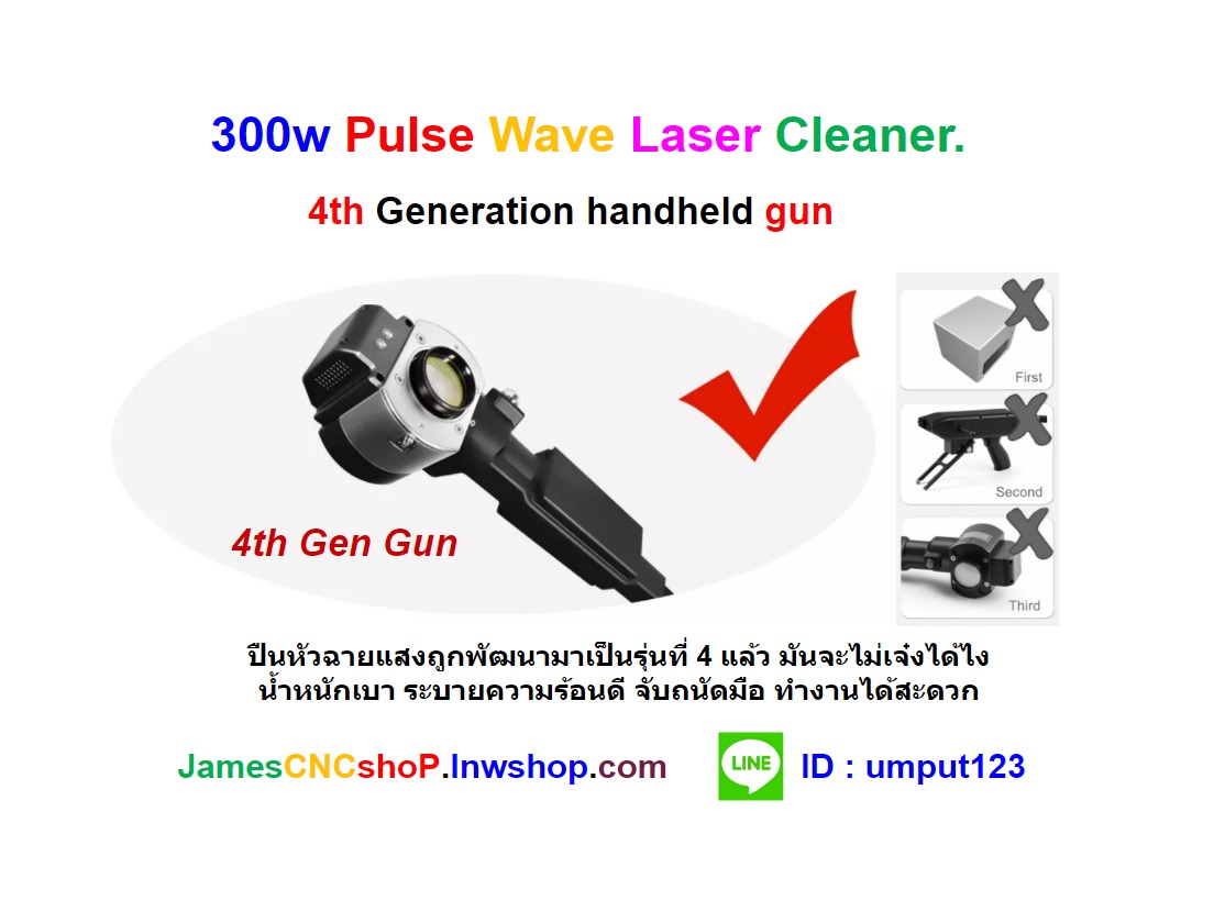 เลเซอรกำจัดสนิม 300w Pulse Wave Laser Cleaner เครื่องกำจัดสนิมด้วยเลเซอร์แบบ Pulse wave
