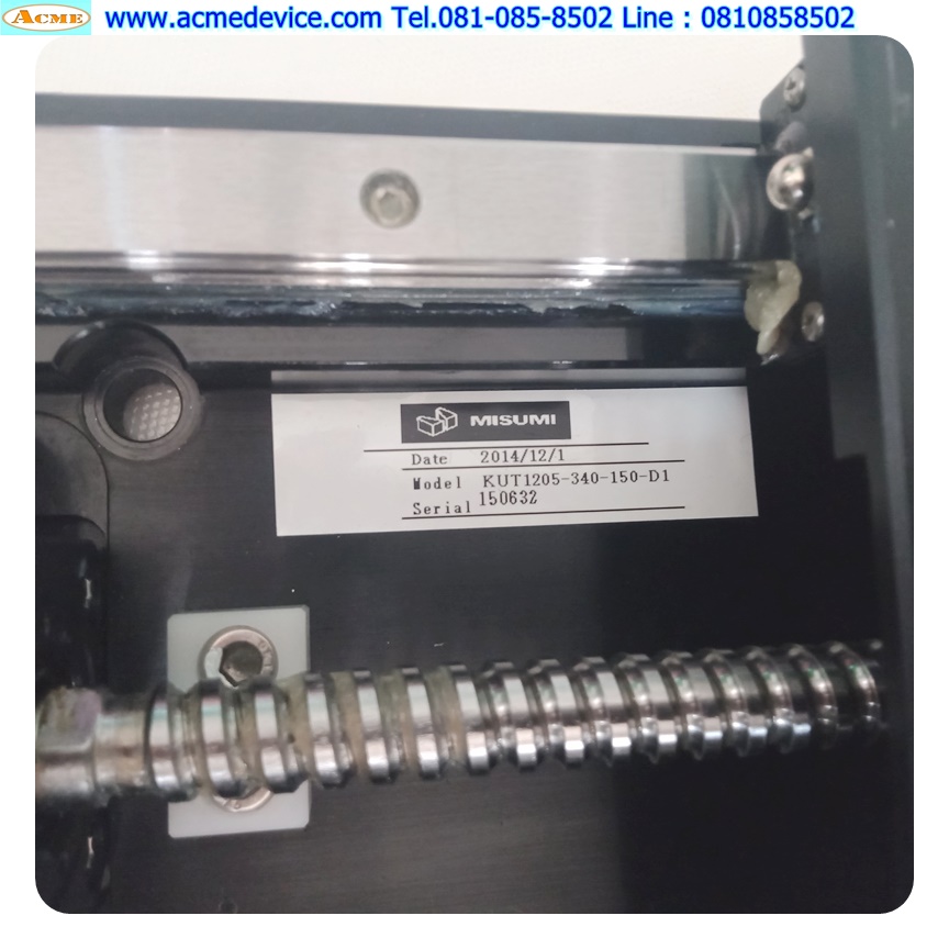แกนสําเร็จรูป Ball Screw Misumi รุ่น KUT1205-340-150-D1, ขนาด 150 mm x 340 mm, Stroke 140 mm, Pit 6 mm