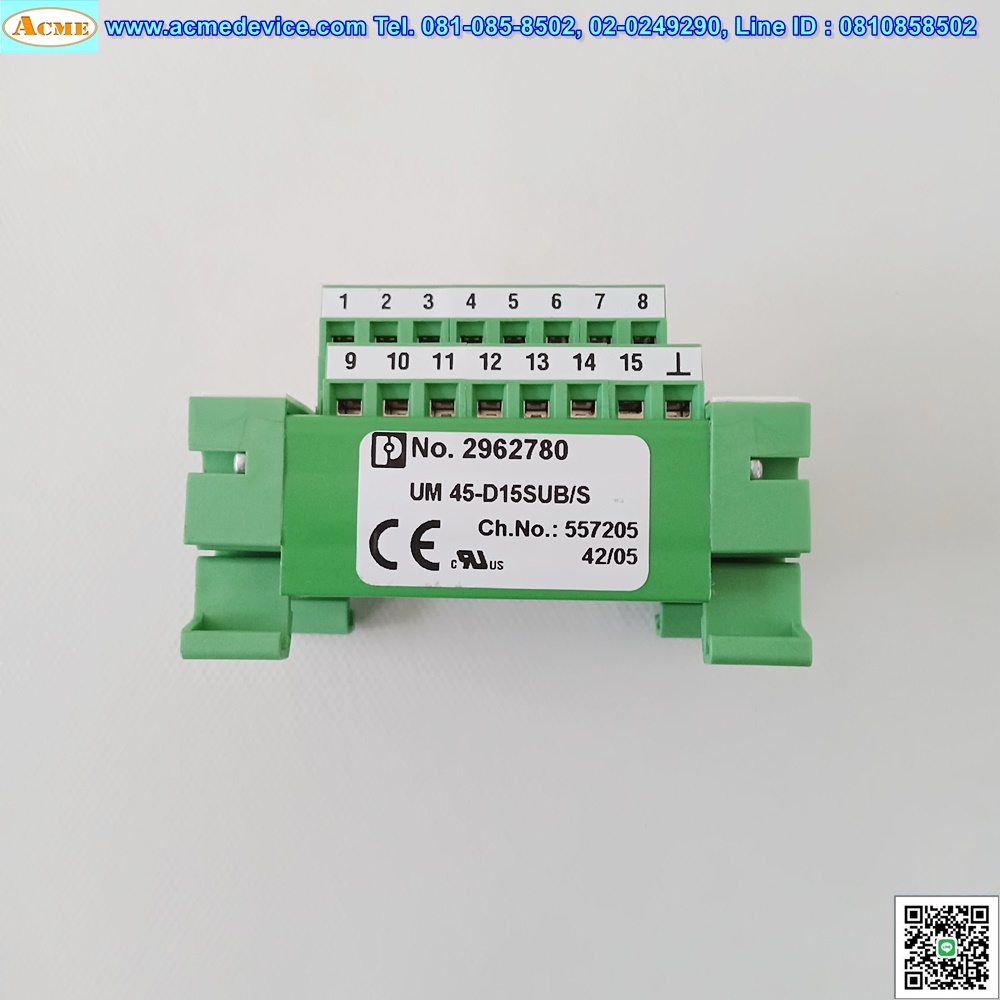 Terminal Block Phoenix Contact รุ่น UM45-D15SUB/S, 2962780