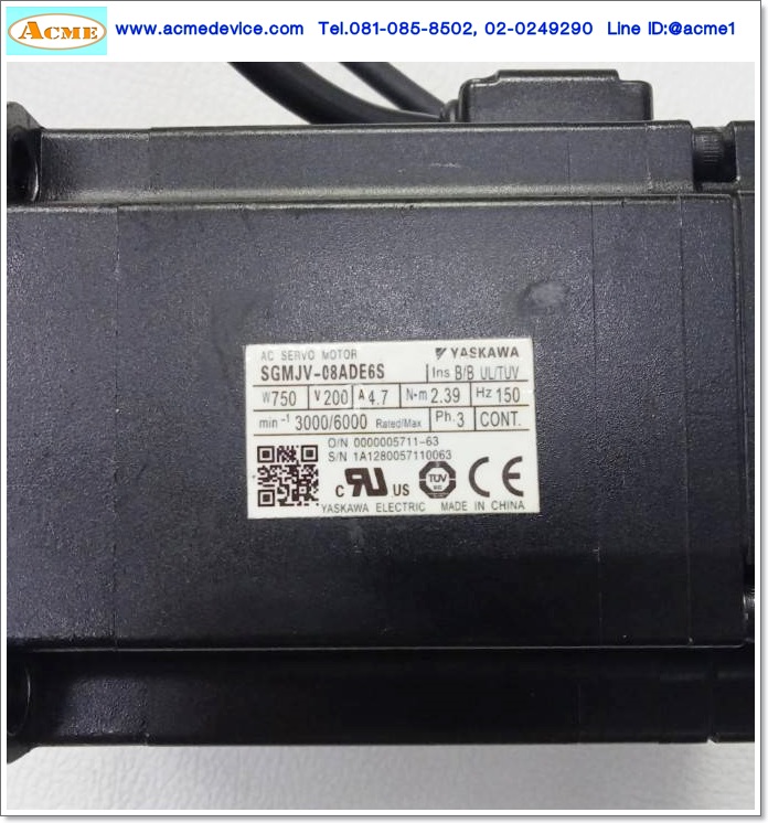 Servo Drive yaskawa รุ่น SGDV-5R5A01A & Motor SGMJV-08ADE6S, 750W (ตะแกรงพัดลมแตก)