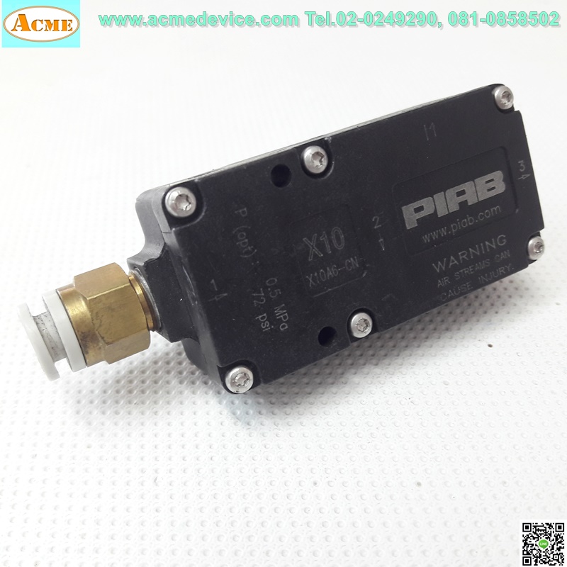 Vacuum Ejector PIAB รุ่น X10A6-CN, 0.5MPa, 72psi