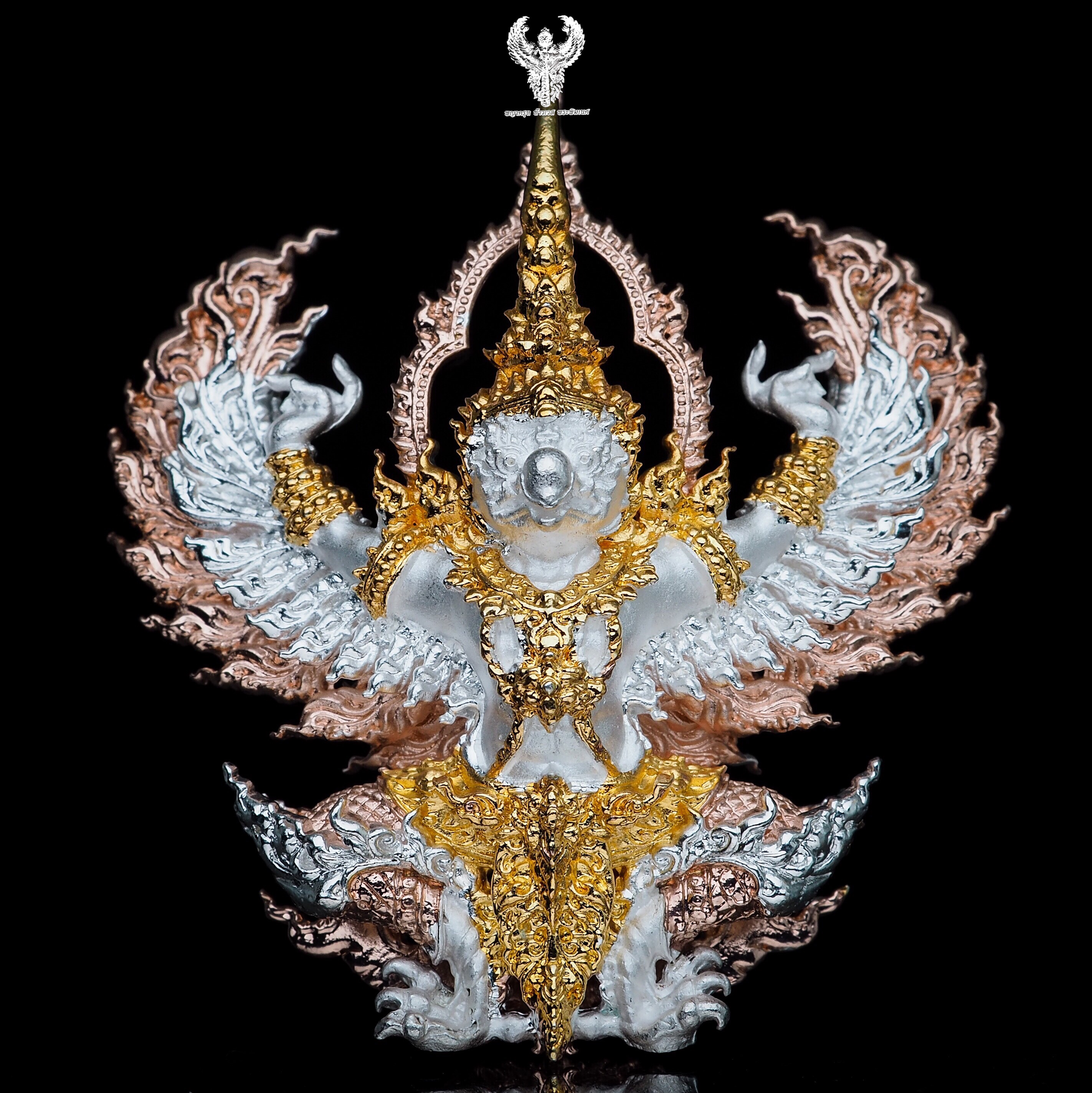 พญาครุฑ รุ่นเลื่อนขั้น ยกฐานะ วัดต้นเลียบ จ.สงขลา เนื้อบรอต์นพคุณ ชุบ3กษัติย์