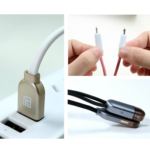 สายชาร์จ remax RC-025 2 in 1 สีดำ