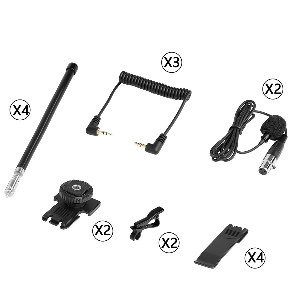 Saramonic Wireless VHF Lavalier Microphone Bundle with 2 Bodypack Transmitters, 2 Receivers, and 2-Ch Mixer for DSLR Cameras, Camcorders + More - 200'