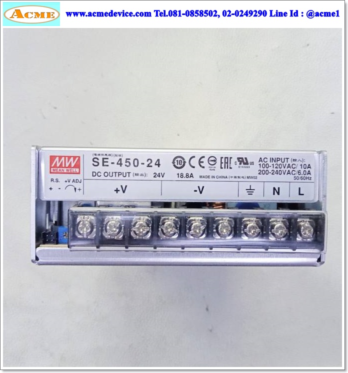 Power Supply Mean Well รุ่น SE-450-24, Output 24V, 18.8A, 450W