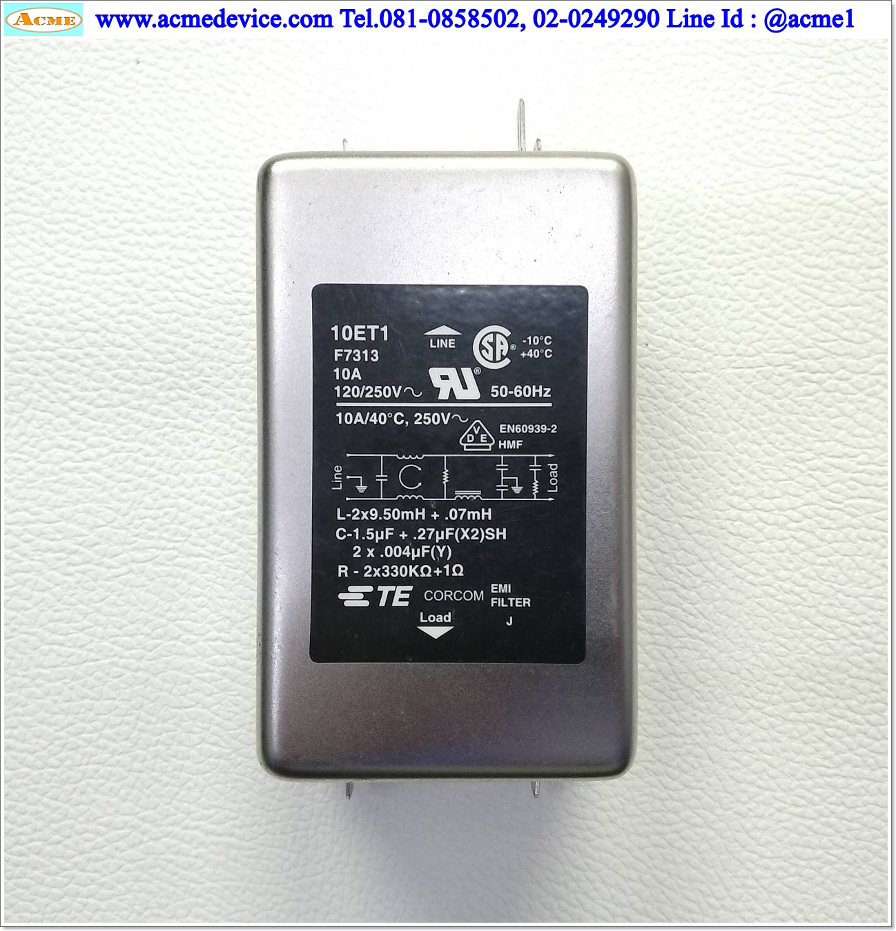 Noise Filter Corcom รุ่น 10ET1, F7313, 10A, 120/250V