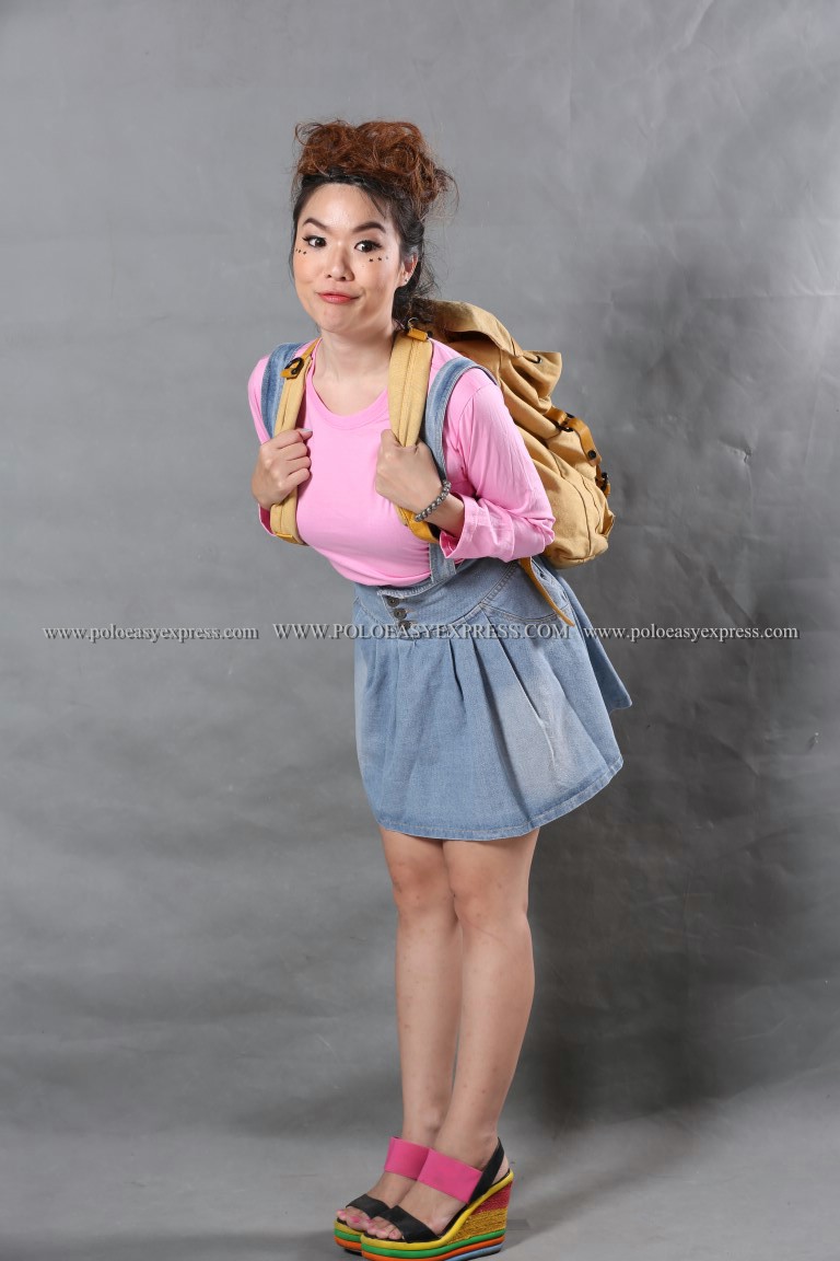 เสื้อยืด สีชมพูอ่อน คอกลม แขนยาว Size M