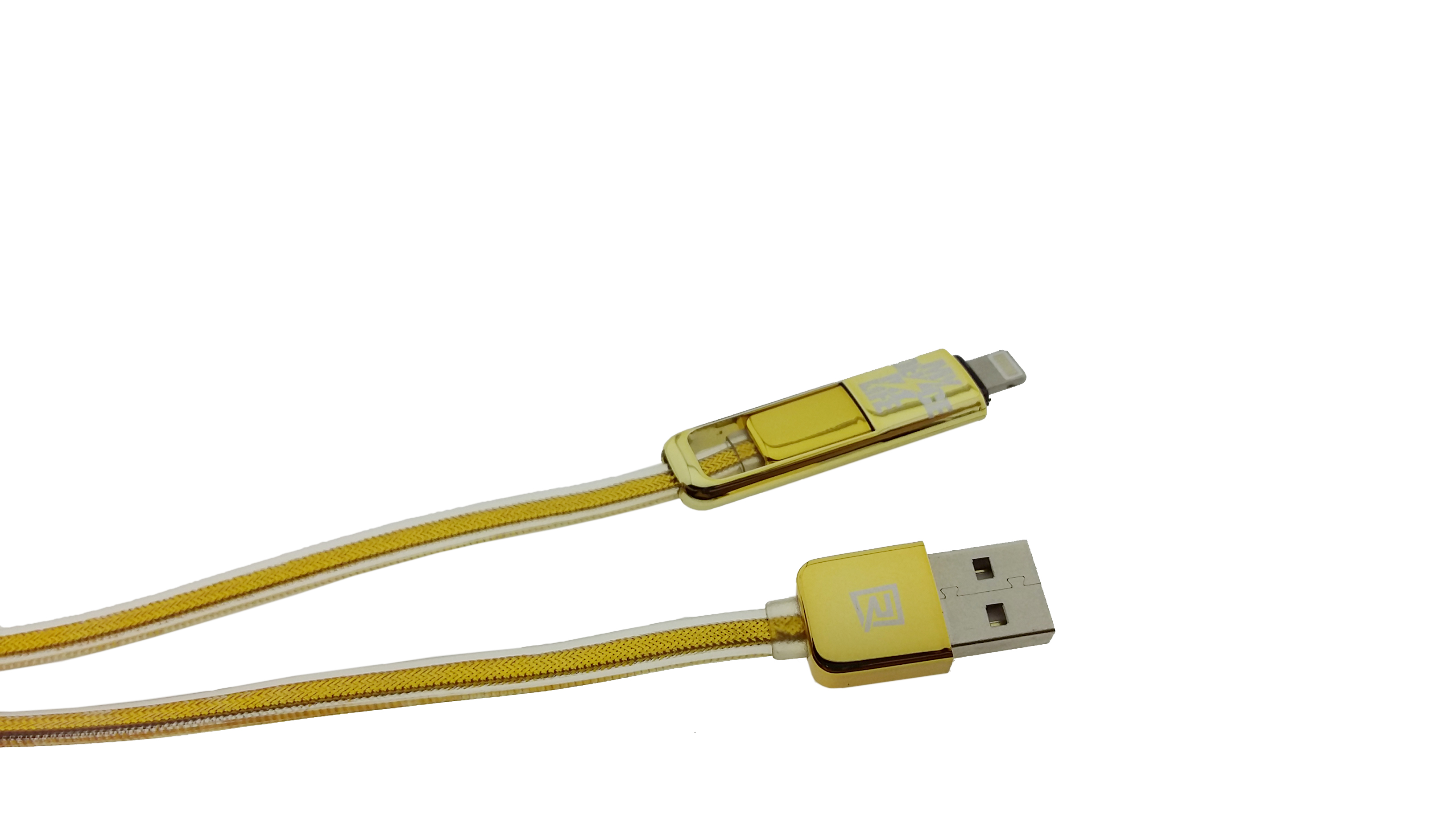 สายเคเบิ้ล 2in1 High-Speed REMAX แท้ สีทองสายถัก (1เมตร)
