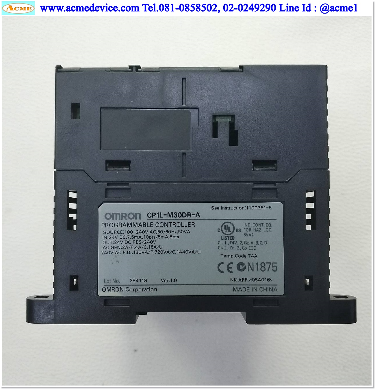 PLC Omron รุ่น CP1L-M30DR-A, 100-240 Vdc