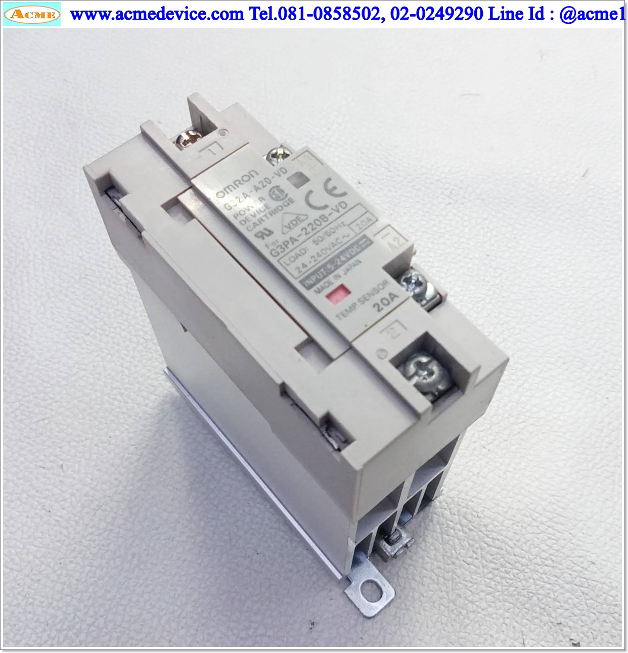 Solid State Relay Omron รุ่น G32A-A20-VD, G3PA-220B-VD, Input 5-24Vdc, Output 24-240Vac, 20A