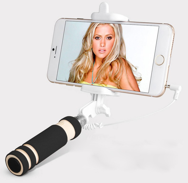 ไม้เซลฟี่ monopod (สีดำ) พร้อมเลนส์และของแถม