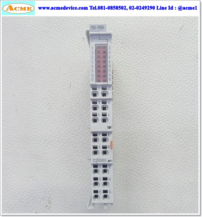 PLC Wago รุ่น 750-1504, Voltage 24Vdc, 0.5A, 16-Channel Digital Output