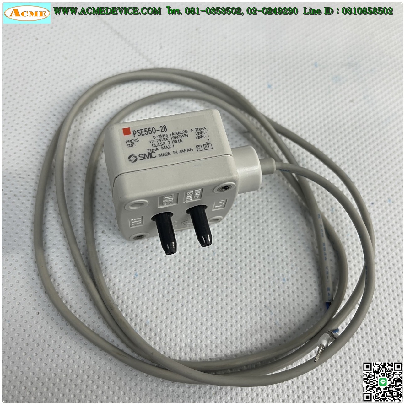 Pressure SMC รุ่น PSE550-28, 0 to 2kPa, Analog out 4-20mA