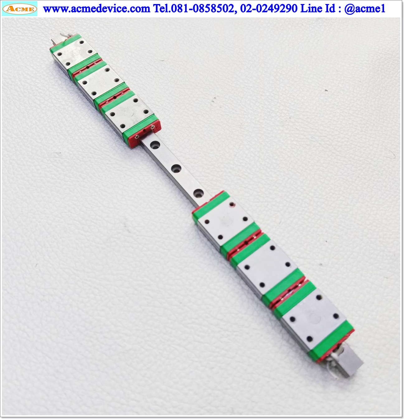 Linear Block and Rail Hiwin รุ่น MGN7, รางสไลด์ขนาด 7 mm. x 198 mm. ( 6 Block )