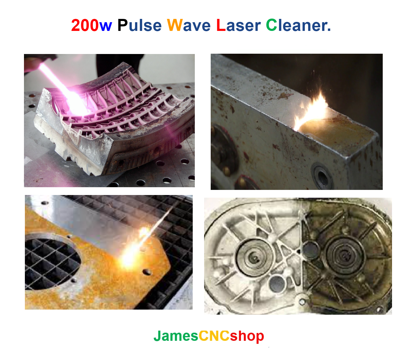 เลเซอรกำจัดสนิม 200w Pulse Wave Laser Cleaner เครื่อกำจัดสนิมด้วยเลเซอร์แบบ Pulse wave