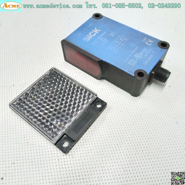 Photoelectric SICK รุ่น WL27-3P2430, ระยะ 0.1-15M, PNP, L-ON / D-ON, (ชนิดมีแผ่นสะท้อน)