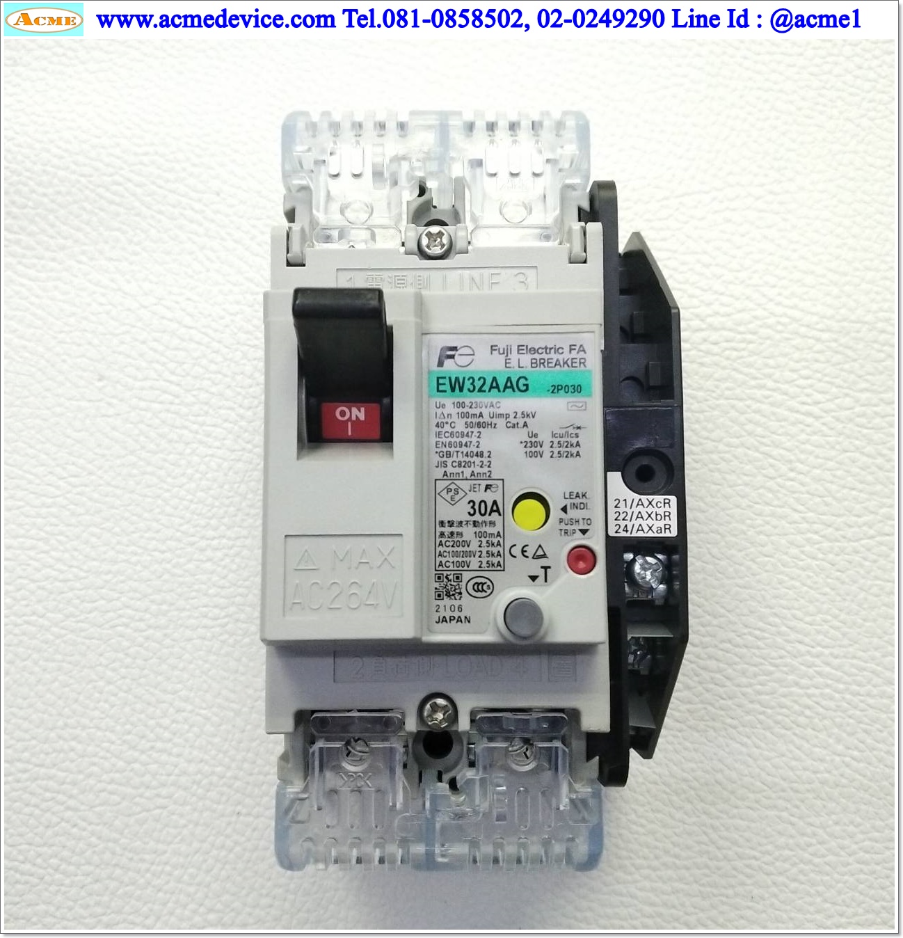 Breaker 2P Fuji รุ่น EW32AAG, 30A