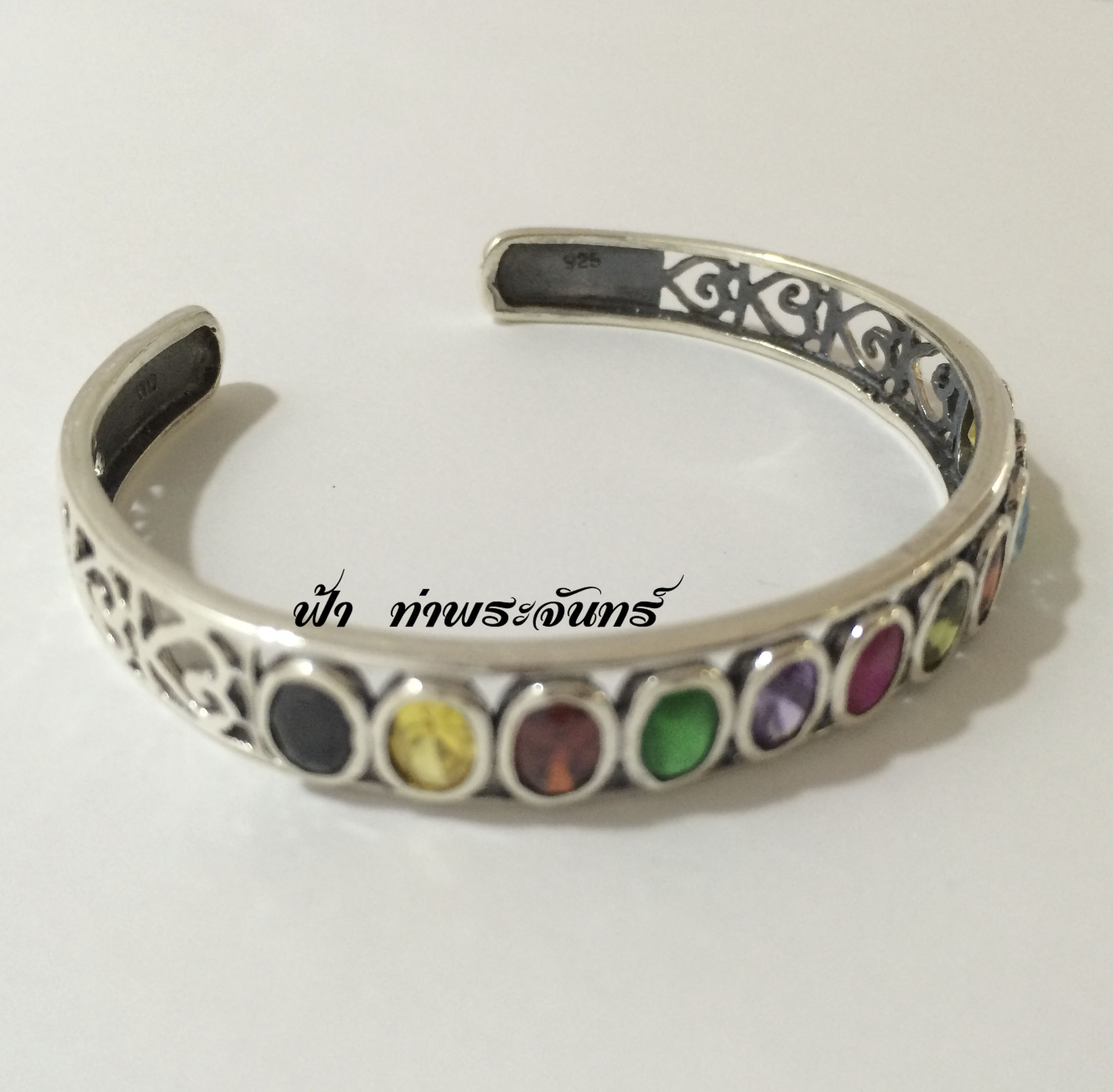 กำไลข้อมือ เงินฝังพลอย