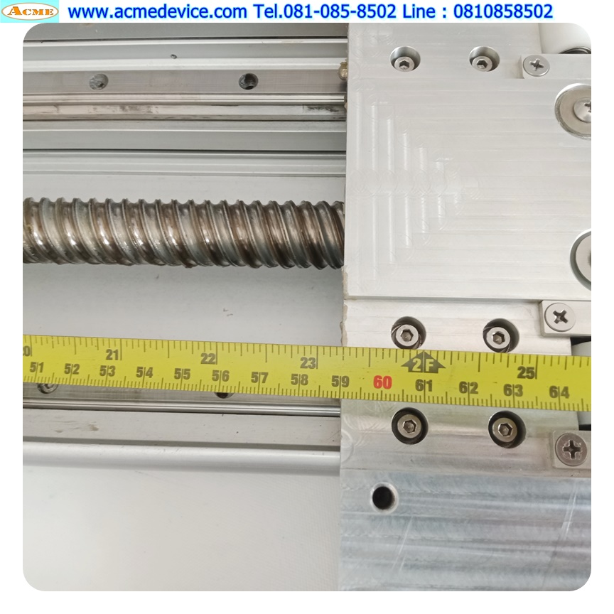 แกนสําเร็จรูป Ball Screw ??? รุ่น ???, ขนาด 165 mm x 855 mm, Stroke 590 mm, Pit 25 mm, แกนโต 25 mm