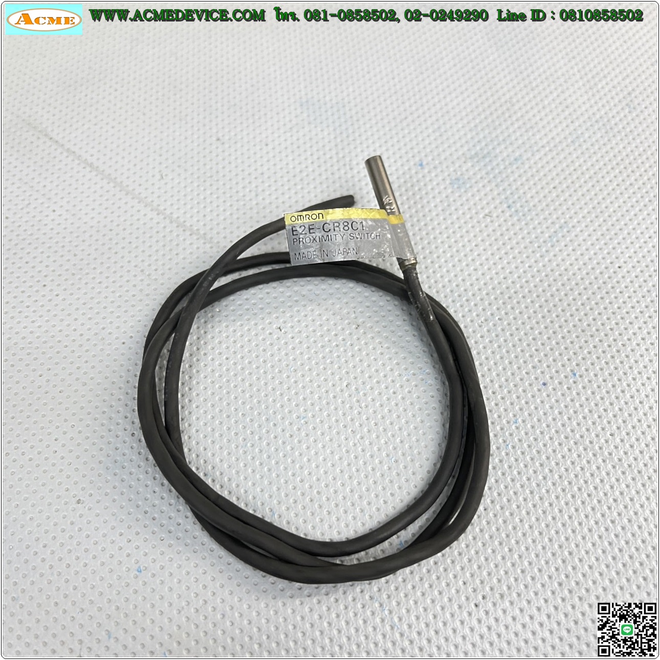 Proximity Omron รุ่น E2E-CR8C1, M4, ระยะ 0.8mm, 3wire, NPN, NO, Shielded, Inductive