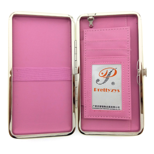 กระเป๋าใส่มือถือ/สตางค์/นามบัตร ขนาด L (สีน้ำตาลอ่อน ด้านในสีชมพู)