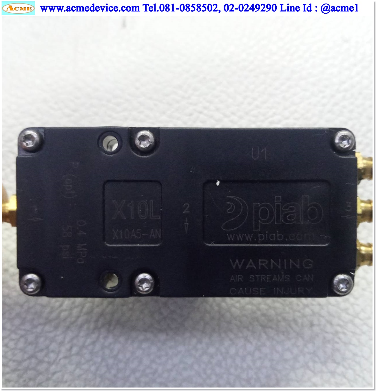 Vacuum Ejector PIAB รุ่น X10L,X10A5-AN, 0.4MPa, Max Vacuum -94kpa