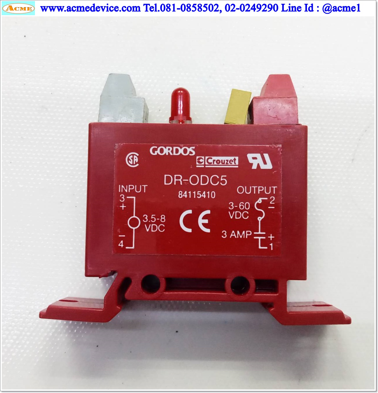 Solid State Relay Gordos รุ่น DR-ODC5, Input 3.5-8 Vdc, Output 3-60Vdc, 3A