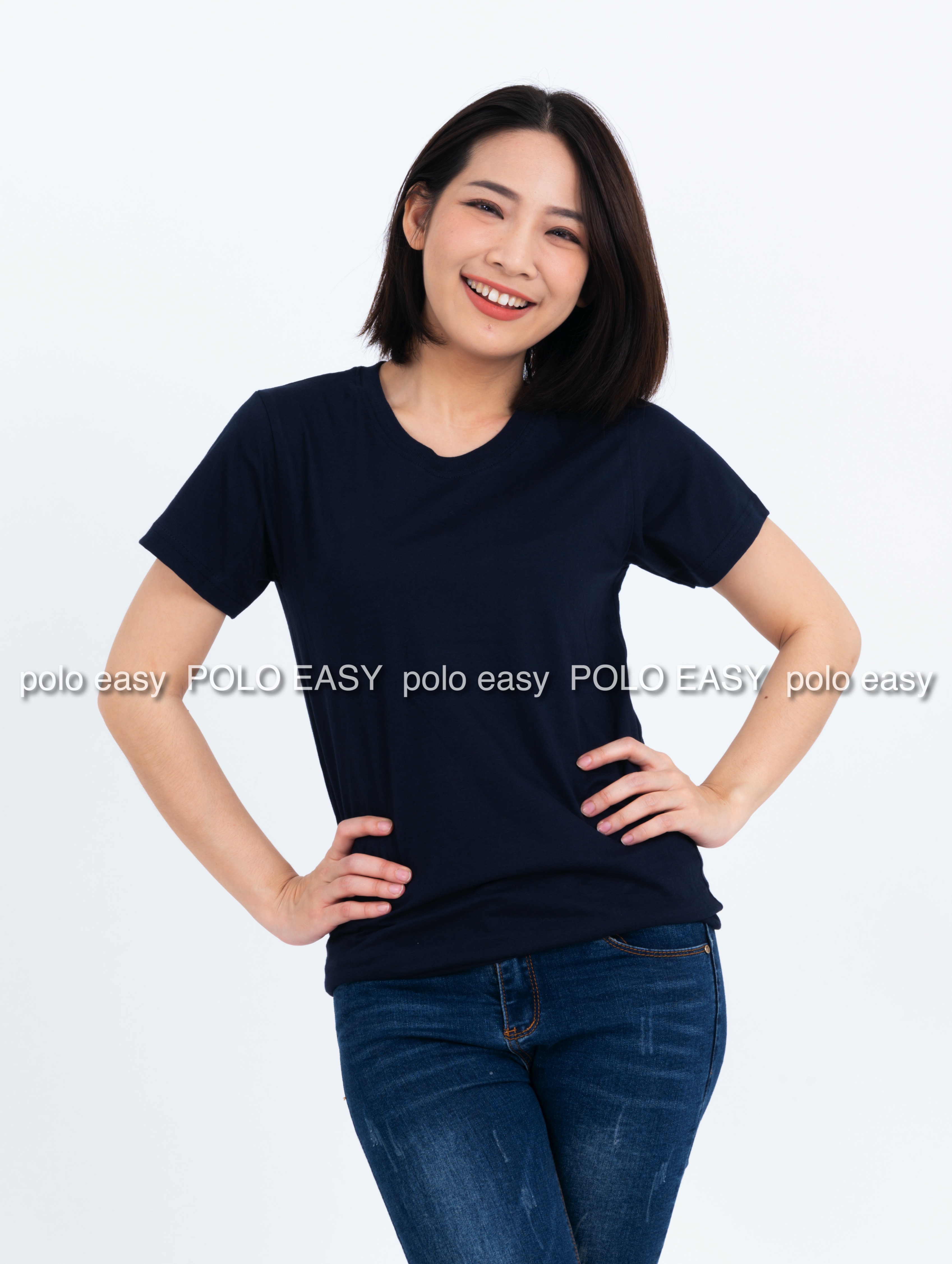 4XL เสื้อยืด สีกรมท่า คอกลม แขนสั้น Size 4XL