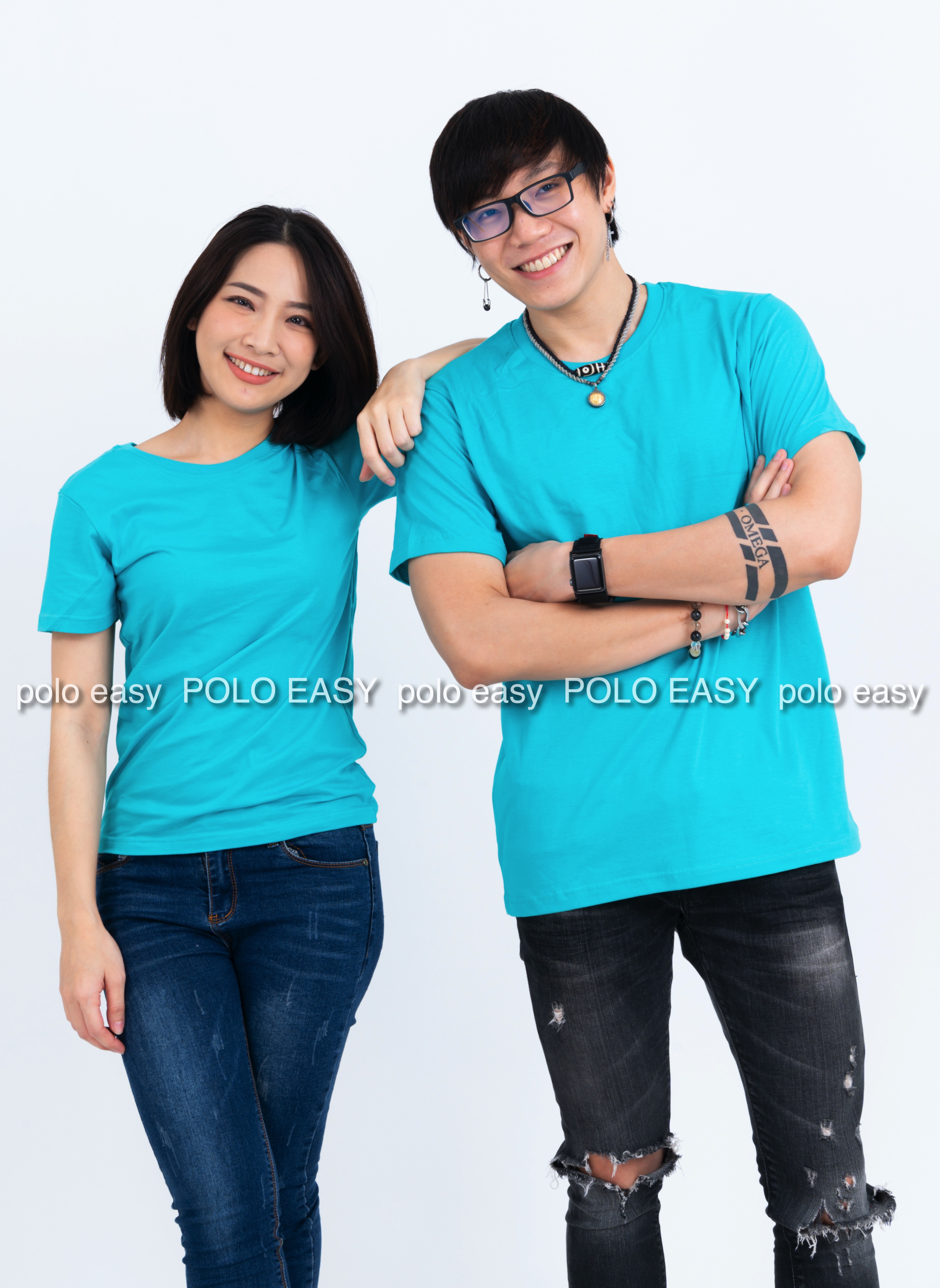 3XL เสื้อยืด สีเขียวมิ้นต์ คอกลม แขนสั้น Size 3XL