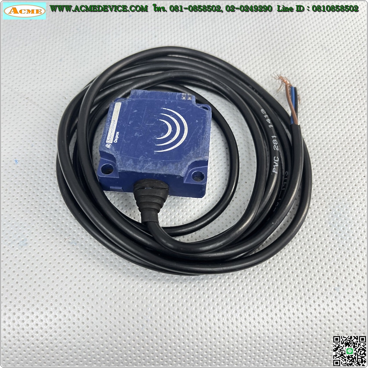 Proximity Telemecanique รุ่น XS8C1A1NBL2, Front40 x 40, ระยะ 8-25mm, 3Wire, NPN, NC, Inductive