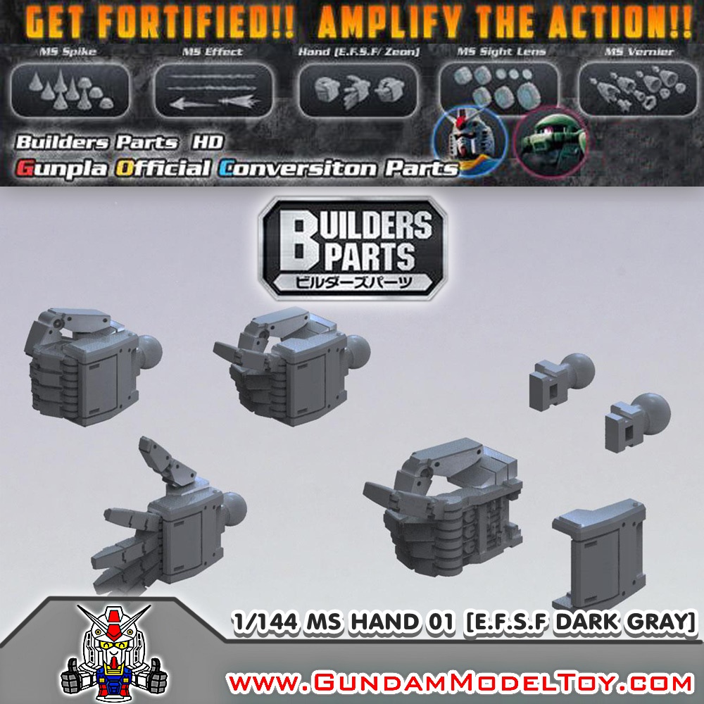 BUILDERS PARTS HD 1/144 MS HAND 01 [E.F.S.F] DARK GRAY