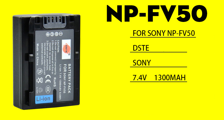 แบตเตอรี่เทียบยี่ห้อDSTE for Sony NP-FV50 1300mAh (PreOrder รอสินค้า 10-14วัน)