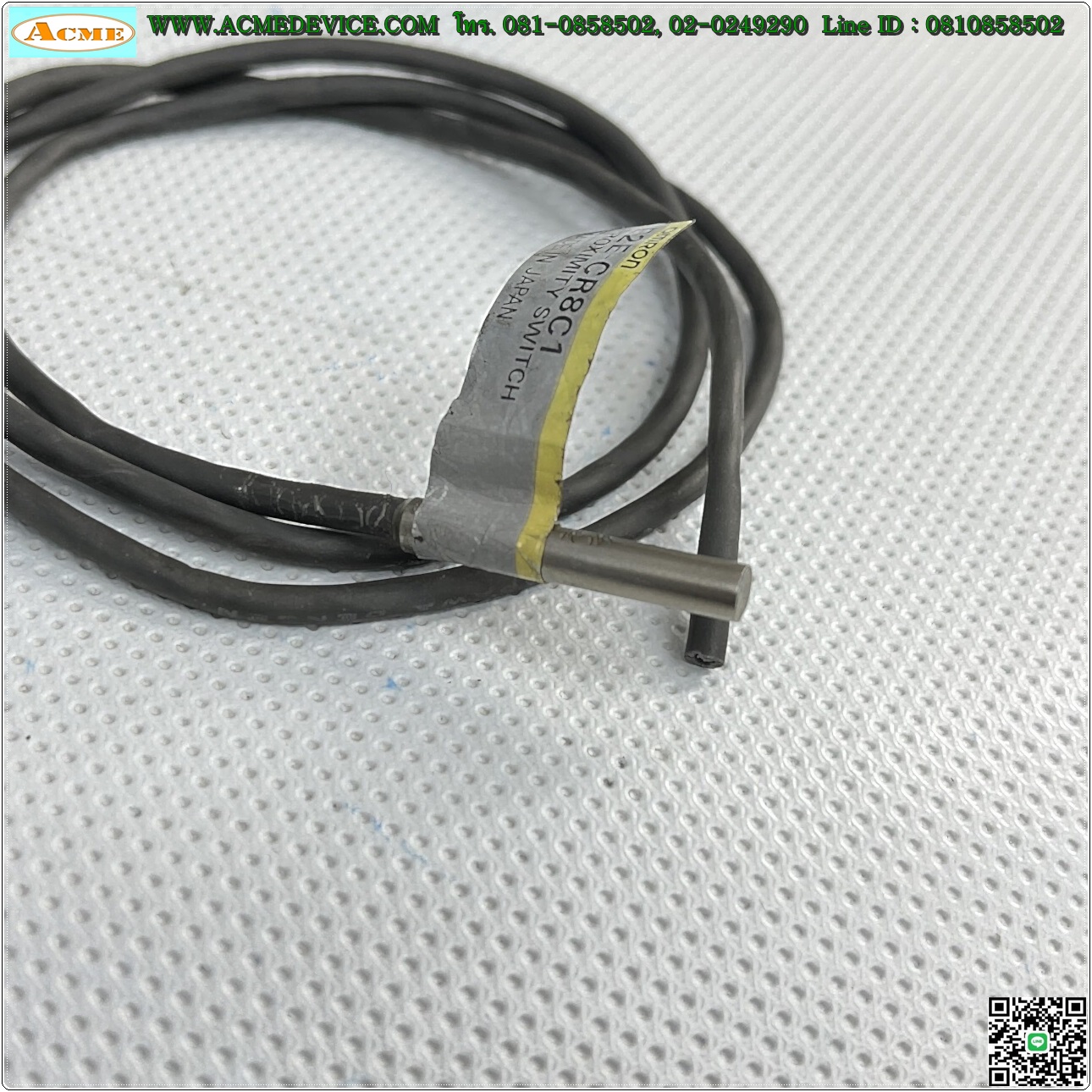 Proximity Omron รุ่น E2E-CR8C1, M4, ระยะ 0.8mm, 3wire, NPN, NO, Shielded, Inductive