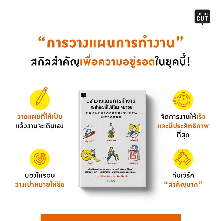 หนังสือเรื่อง วิชาวางแผนการทำงานสิ่งสำคัญที่ไม่มีใครเคยสอน : มานาบุ มิซุโนะ (Manabu Mizuno) : สำนักพิมพ์ Shortcut