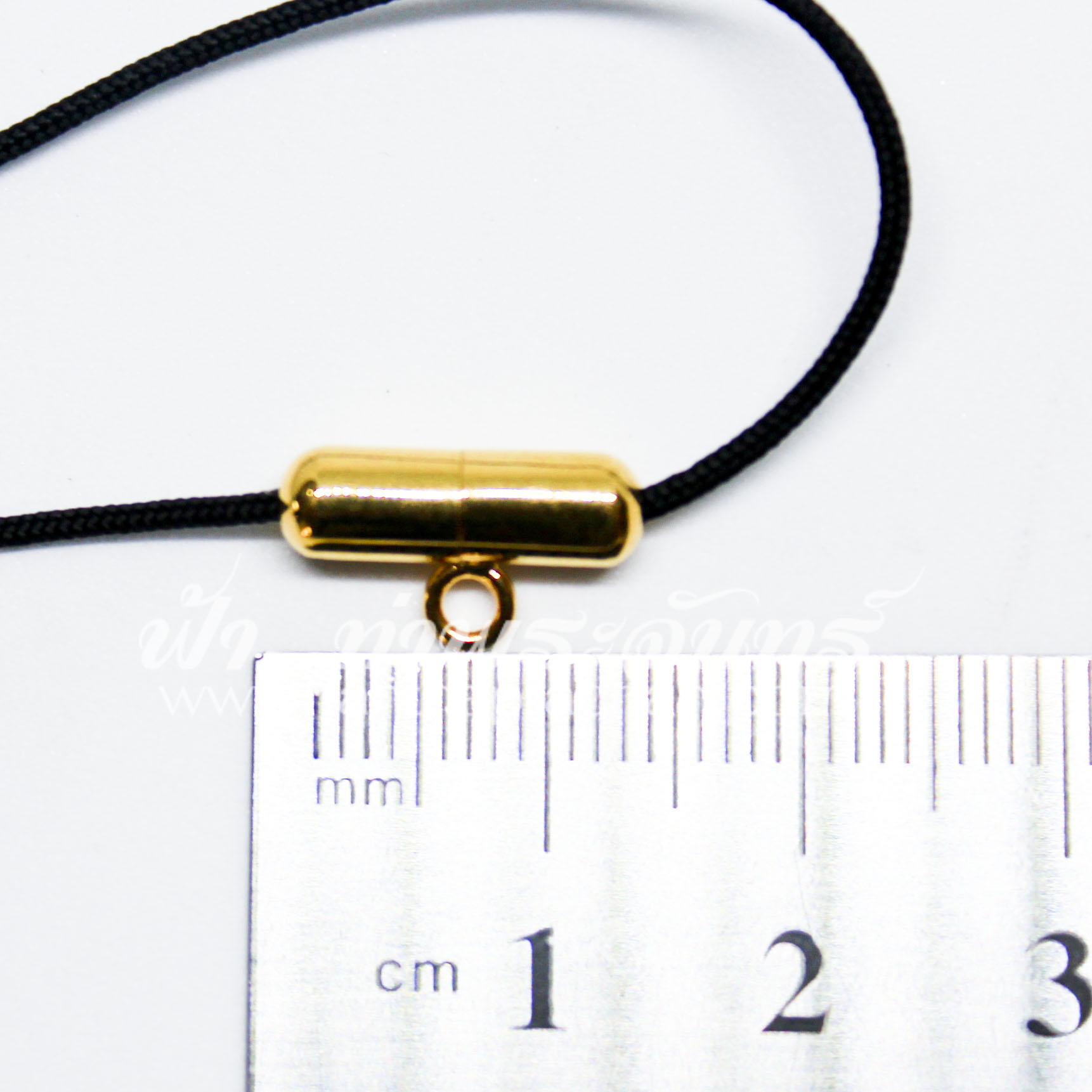 สร้อยเชือกร่มประดับเซตก้ามปู และแคปซูล ทองคำแท้ 90%