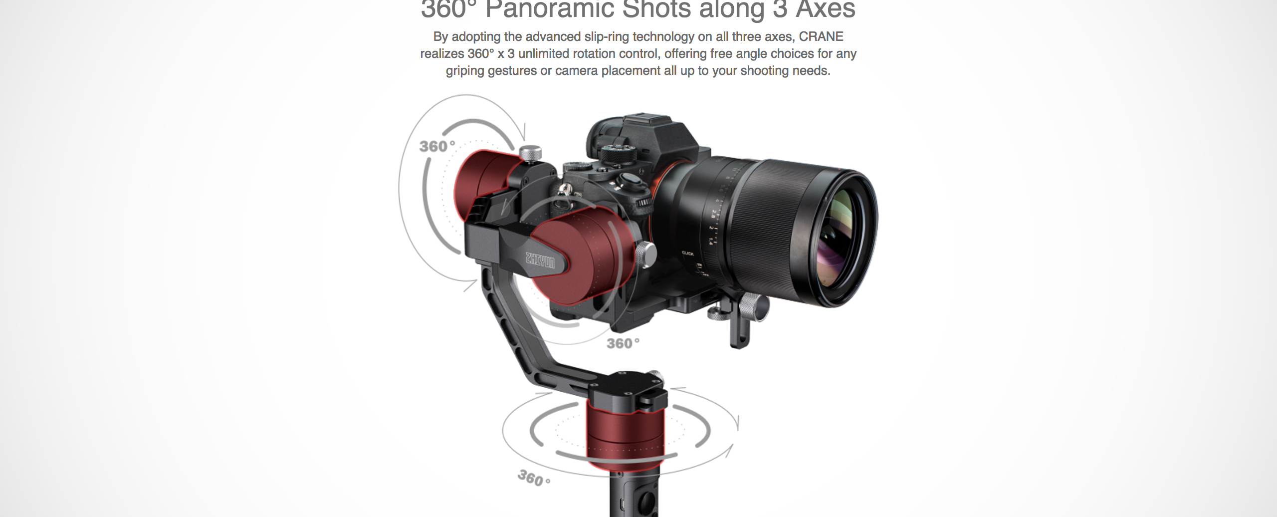 Zhiyun-Tech Crane v2 3-Axis Handheld Gimbal Stabilizer (อุปกรณ์กันสั่นสำหรับกล้องDSLR)