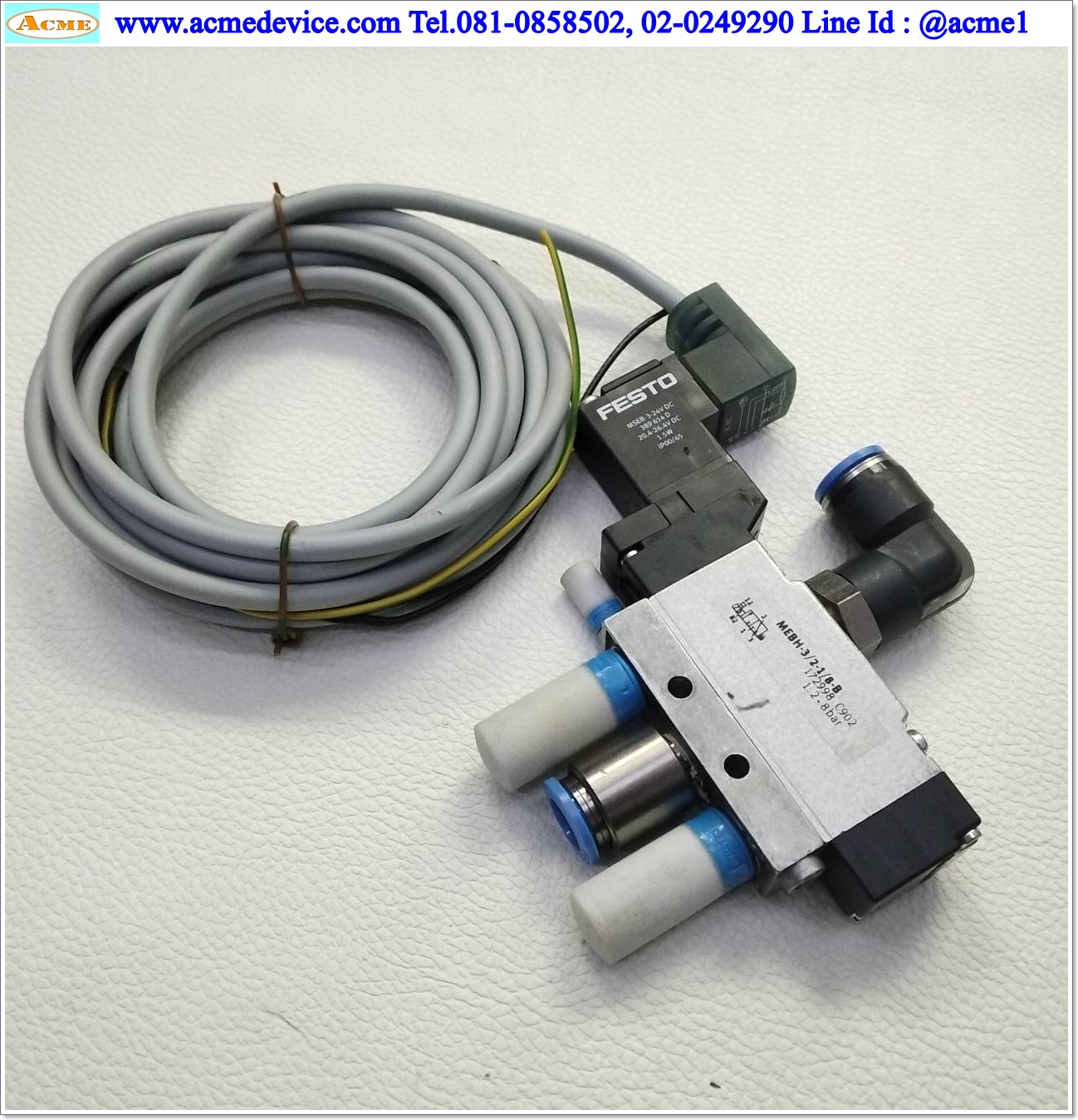 Solenoid Valve Festo รุ่น MEBH-3/2-1/8-B, 3/2, Coil 24Vdc