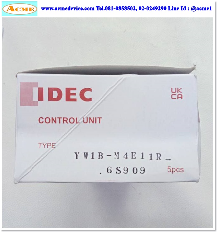 Pushbutton Switch Idec รุ่น YW1B-M4E11R, 1NO, 1NC, ขนาด 22 mm.