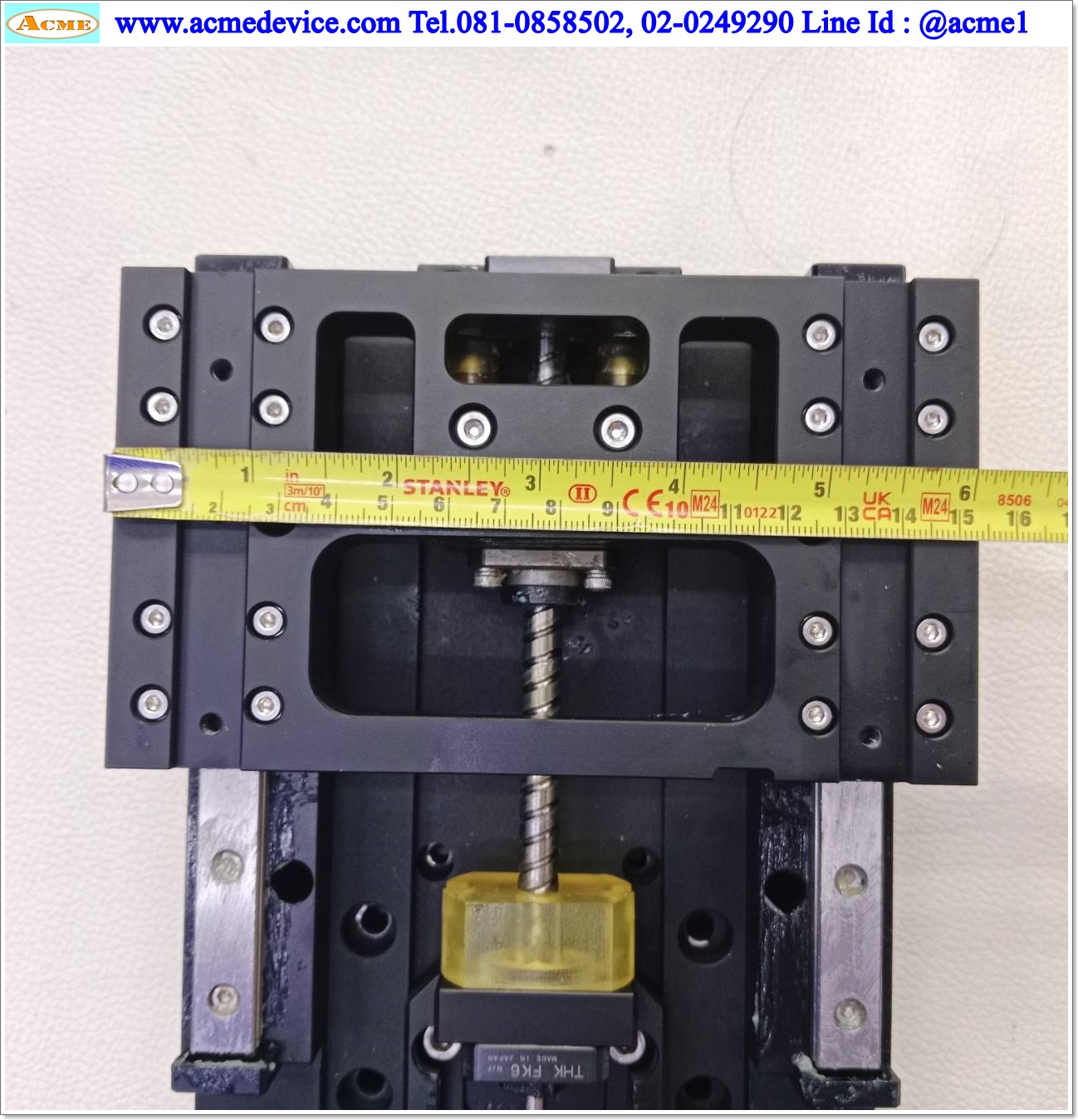 แกนสำเร็จรูป Ball Screw THK รุ่น FK6, ขนาด 155 mm. x 255 mm., Stroke 55 mm., เพลาโต 8 mm., Pit 10 mm.