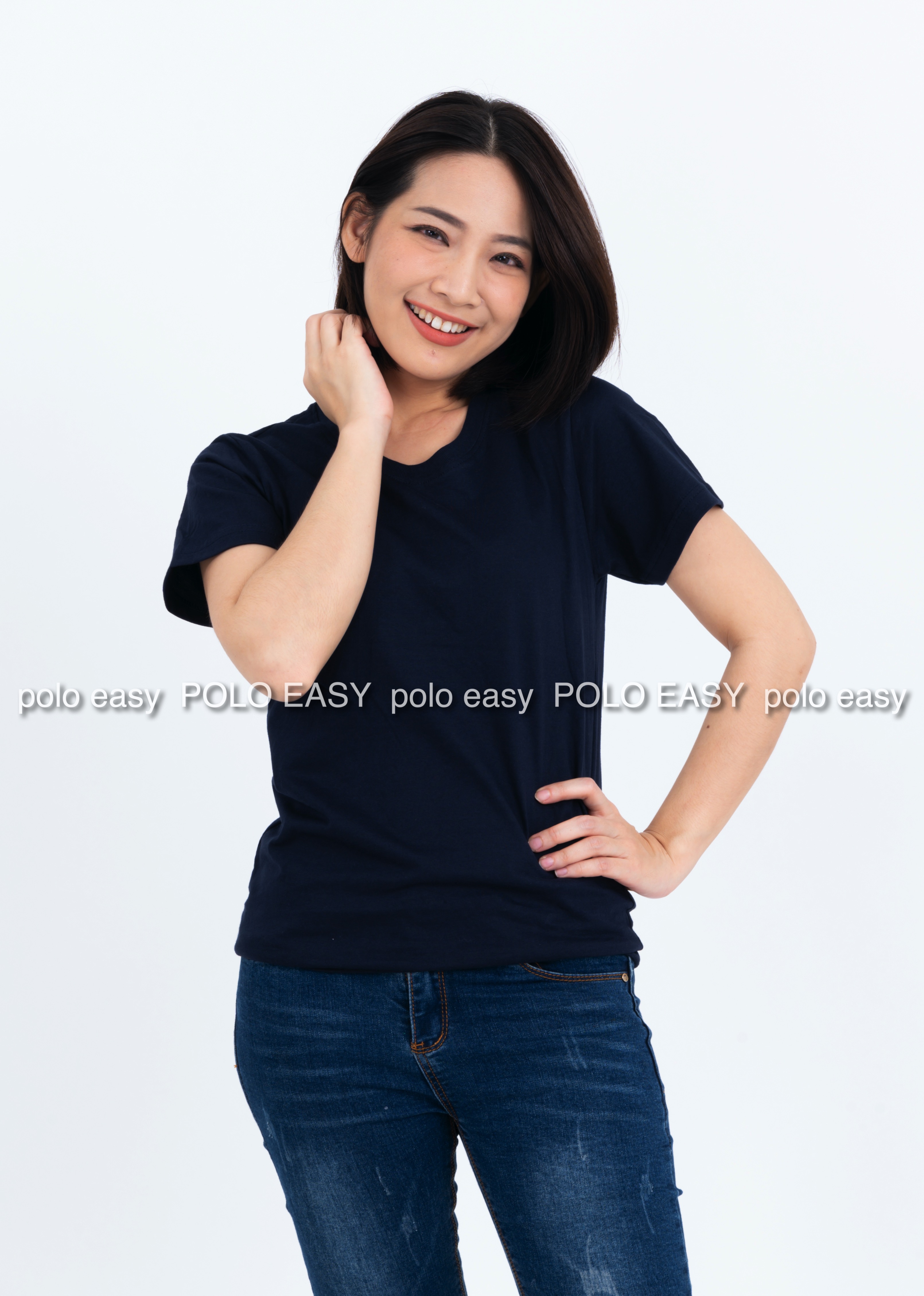 3XL เสื้อยืด สีกรมท่า คอกลม แขนสั้น Size 3XL