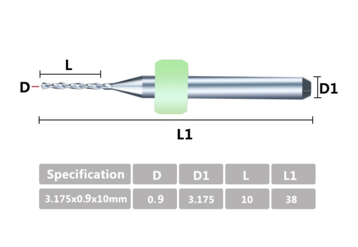 ดอกเจาะ แผ่นพ๊ซ๊บ๊ แผ่นพรื้น PCB Drill 0.9 mm