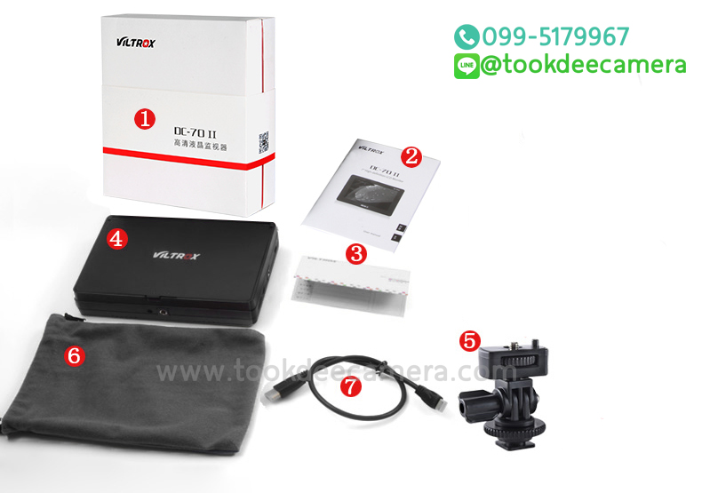 จอภาพViltrox DC-70II HDMI ขนาด 7นิ้ว สำหรับกล้อง DSLR หรือกล้องวิดีโอ