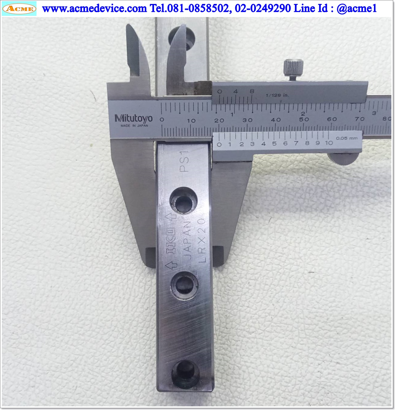 Linear Block and Rail IKO รุ่น MXSL20, รางสไลด์ขนาด 20 mm x 1330 mm. (2 Block) ( ขาว )