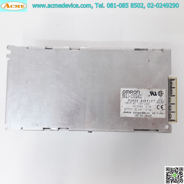 Power Supply Omron รุ่น S82J-15024D1, Output 24V, 6.5A, 150W, power Input 100Vac