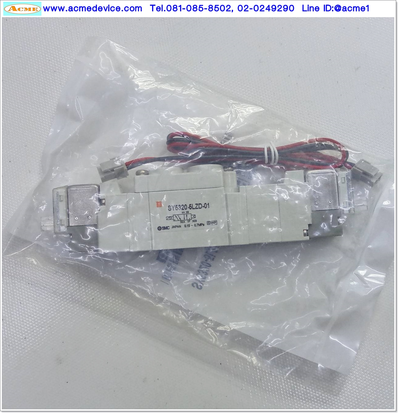 Solenoid Valve SMC รุ่น SY5320-5LZD-01, 5/2, 2-position double, coil 24Vdc