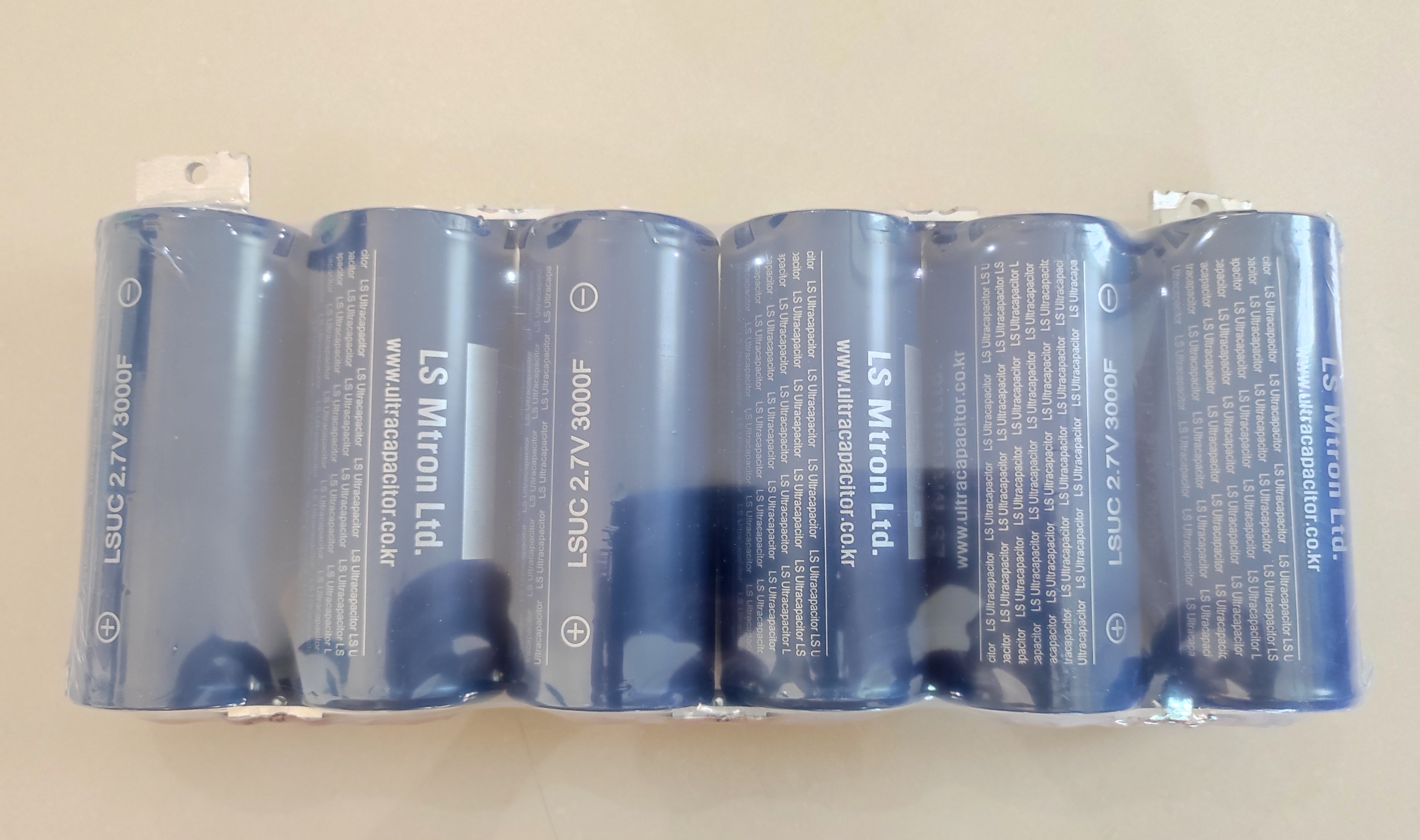 คาปา 16V 500F (2.7V 3000F x6) แบบแถวยาวเรียง 6ลูก