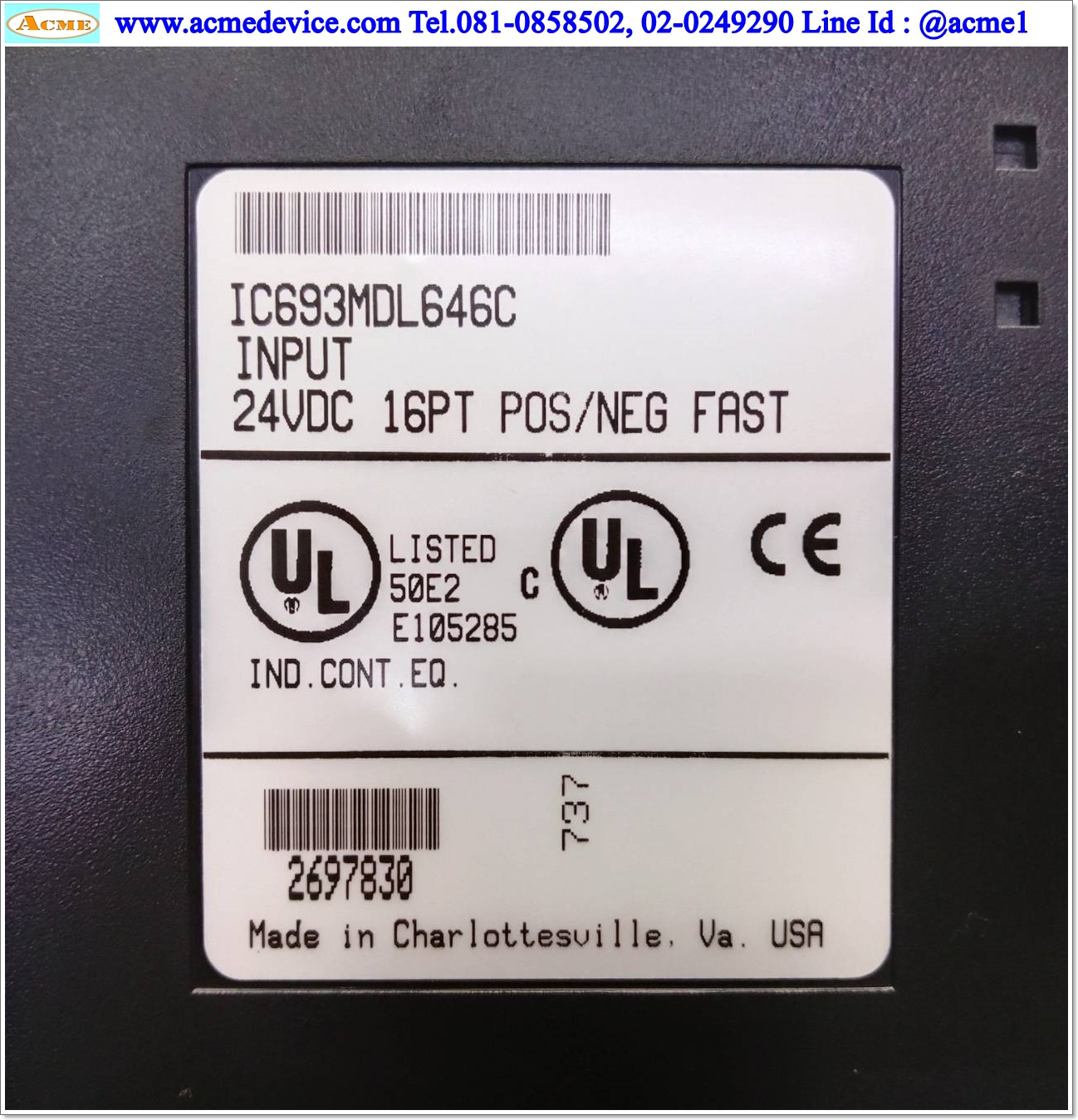PLC GE FANUC รุ่น IC693MDL646C, Input Module, 24VDC, 16PT, POS/NEG FAST