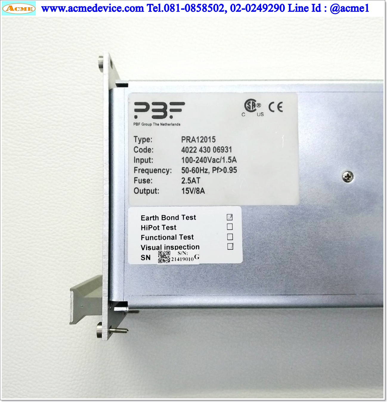 DC Power Supply PBF รุ่น PRA12015, Card 4022 430 06931