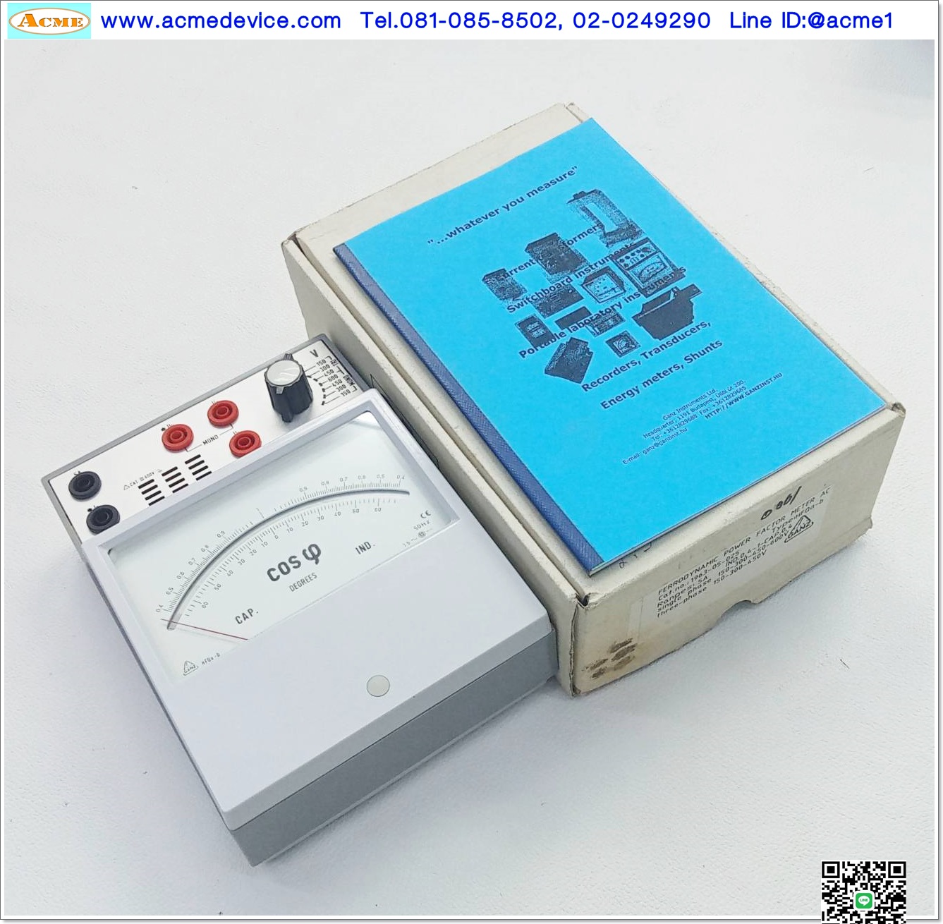 FERRODYNAMIC POWER FACTOR METERS GANZ รุ่น HFQa-b, 0-5Aac, 1-3 Phase